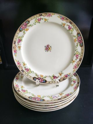 Vintage Edwin M.  Knowles China Co Hostess Shape Made In Usa 6 Dinner Plates