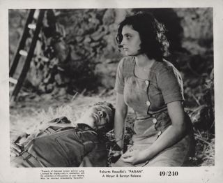 Carmela Sazio,  Robert Van Loon,  Paisan,  1946 Italian Film Photo