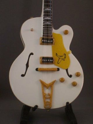 Mini White Falcon Guitar Neil Young Memorabilia Collectible Display Gift Present
