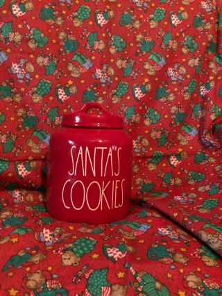 Rae Dunn " Santas Cookies " Christmas Red Canister 2019