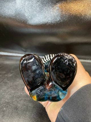 Vtg MURANO Hand Blown Glass 10” CLOWN with Accordian Italian Art Glass 7