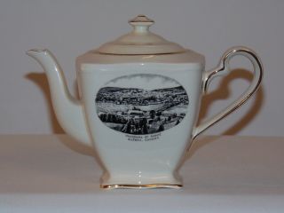 Vintage Antique Rare Royal Winton Tea Pot & Lid Souvenir Gaspe Quebec Canada