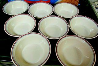 8 Corelle Abundance - Country Morning Soup Salad Or Cereal Bowls Blue Maroon Euc
