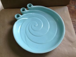 Vintage Mid Century Haeger Pottery Swirl Centerpiece Bowl With 3 Candleholders
