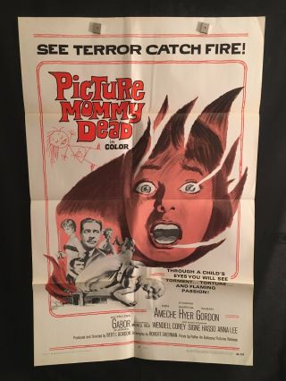 Picture Mommy Dead 1966 One Sheet Movie Poster Horror,  Don Ameche,  Zsa Zsa Gabor