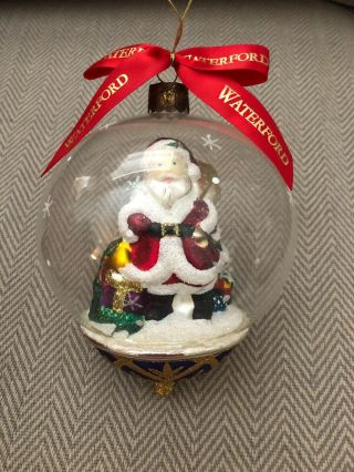 Waterford Crystal Holiday Heirloom Santa Snow Globe Ornament Ltd Edition Poland