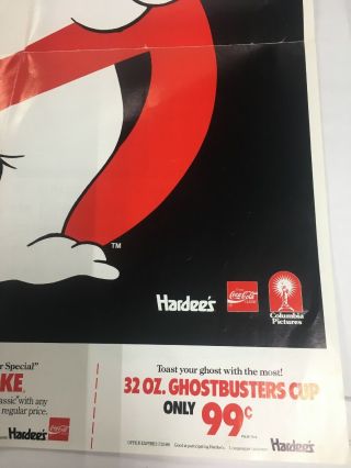 Vintage 1989 Hardee ' s Official Ghostbusters II Headquarters Collector Poster 5