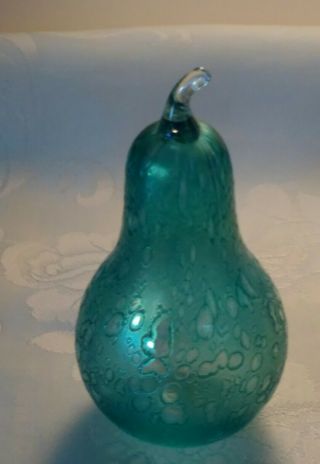 Heron Glass Iridescent Textured Glass Pear
