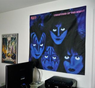 Kiss Creatures Of The Night Huge 4x4 Banner Fabric Poster Tapestry Flag Cd Band