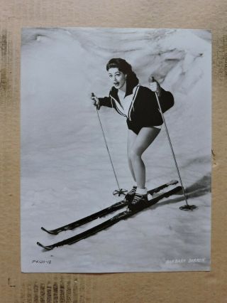 Barbara Darrow On Skis Leggy Pinup Studio Portrait Photo 1950 