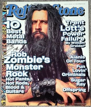 Rob Zombie Rare Autographed Rolling Stone Poster