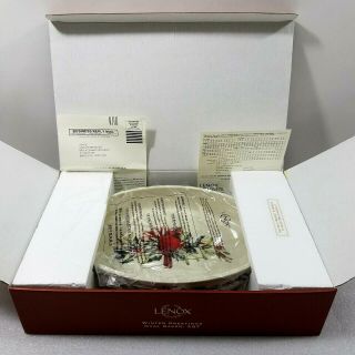 Lenox Winter Greetings Oval Baker Holiday Serving Dish 2 QT Red Cardinal VGC 8