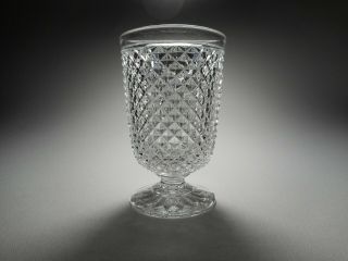 Antique 19th C.  Baccarat Embossed Diamond Point Flint Glass Footed Tumbler