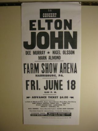 358 Elton John Poster 1971 Farm Show Arena Pennsylvania