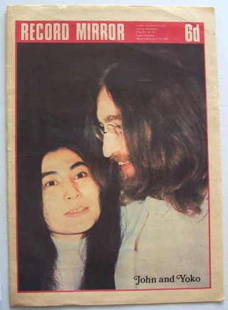 Record Mirror 1969 John Lennon Yoko Ono Deep Purple Stax Gordon Lightfoot