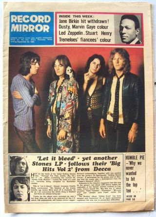 Record Mirror 1969 Humble Pie Led Zeppelin Dusty Springfield Blind Faith