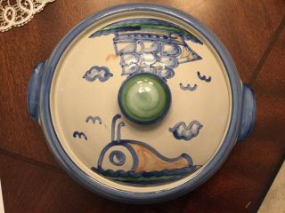 Vintage Signed M.  A.  Hadley Pottery Casserole/ Serving Dish With Lid