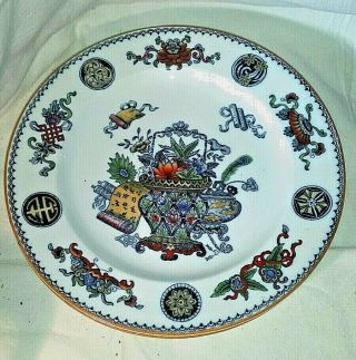 Antique Wedgwood Etruria England Basket Blue Multicolor 9 " Plate Flowers