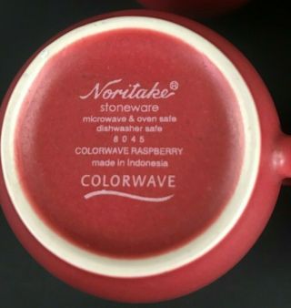Noritake stoneware mugs,  set of 8,  Colorwave raspberry 8045 4