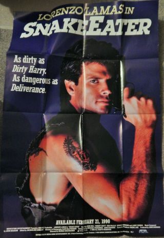Snake Eater (video Dealer 40 X 27 Poster,  1990s) Lorenzo Lamas,  Josie Bell