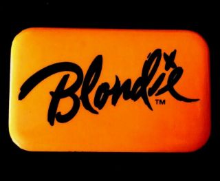 Blondie 1979 Eat To The Beat Album Tour Rectangular Vintage Button Pin