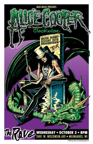 Alice Cooper Concert Poster Rare Limited Edition - Signed By Poster Artist