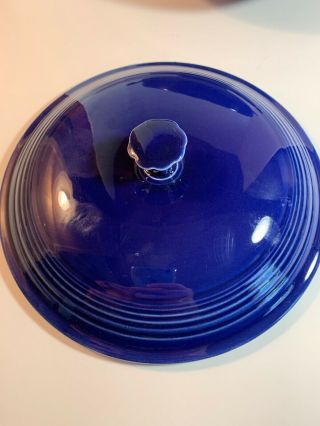 HOMER LAUGHLIN HLC FIESTA COBALT BLUE - - COVERED CASSEROLE SERVING BOWL DISH 4