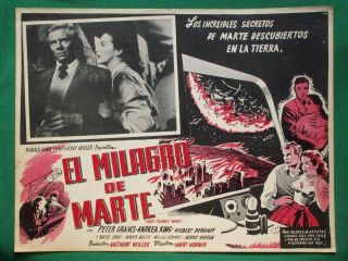 Red Planet Mars Sci - Fi Peter Graves Art Spanish Mexican Lobby Card
