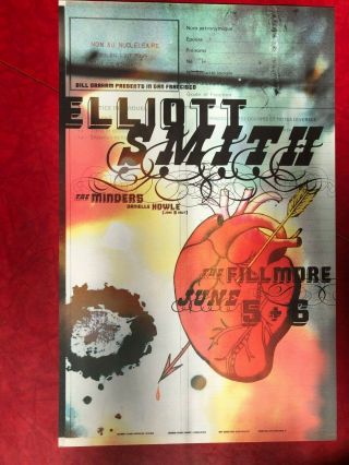 Elliott Smith Fillmore Poster,  June 5,  6,  2000
