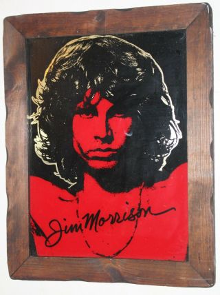 Jim Morrison Framed Red Black Carnival Prize Wooden Frame Vintage 19 " X15 " Doors