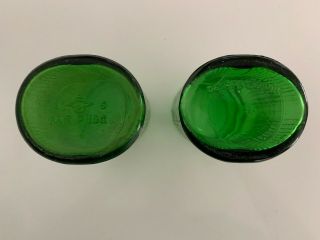 Set of Vintage Antique Owens - Illinois Company Green Glass Spice Shakers 4