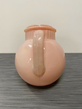 Fire King (?) Fired - On Pink Ball Jug / Pitcher - Small Size 3