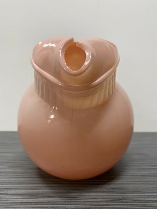 Fire King (?) Fired - On Pink Ball Jug / Pitcher - Small Size 4