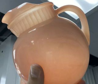 Fire King (?) Fired - On Pink Ball Jug / Pitcher - Small Size 8