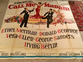 Huge 4 Section 1953 Irving Berlins (call Me Madam) 80” X 78”