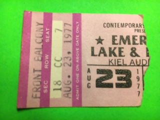 Emerson Lake & Palmer 1977 Kiel Auditorium St.  Louis Concert Ticket Stub Elp Rare
