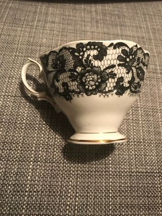 Senorita Royal Albert Tea Cup Bone China Black Lace Rose