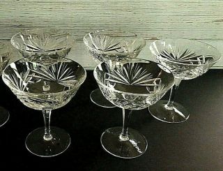 Gorham Cherrywood Crystal Champagne Sherbet Glasses Set Of 5