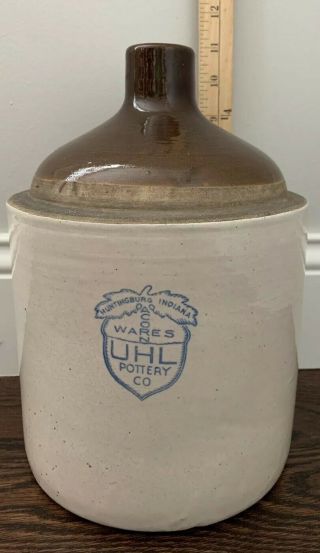 Uhl Pottery Co Acorn Wares Whiskey Jug Shoulder Stoneware Huntingburg Indiana
