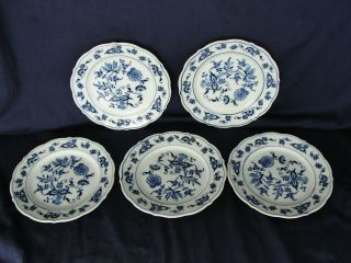 Set Of 5 Vintage Blue Danube 6 7/8 " Bread And Butter Plates