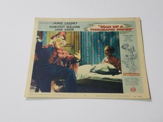 1957 Man Of A Thousand Masks Lobby Card 11 " X14 " James Cagney Lon Chaney Biopic