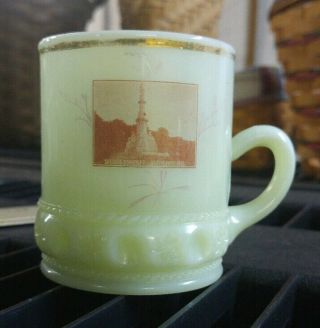 C.  1913 Custard Glass Cup Souvenir - Soldiers Memorial - Gettysburg 1863