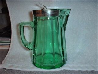 Antique Heisey Syrup Pitcher Moongleam Green Color 3
