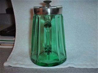 Antique Heisey Syrup Pitcher Moongleam Green Color 4