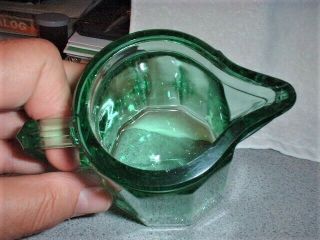 Antique Heisey Syrup Pitcher Moongleam Green Color 6