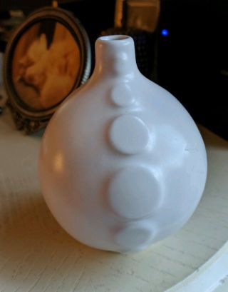 Vintage Jonathan Adler.  Bud Vase,  White Ceramic,  Mark " A "