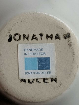 Vintage Jonathan Adler.  Bud Vase,  White Ceramic,  Mark 
