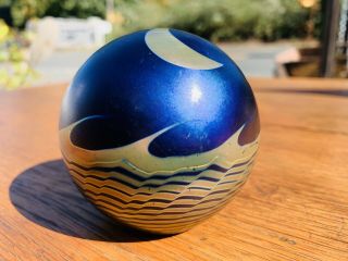Authentic Signed,  Numbered Correia Hand Crafted Iridescent Art Glass Paperweight