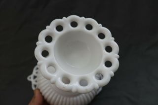 Antique Vtg Westmoreland Specialty Doric Milk Glass Tall Footed Compote Bowl 7
