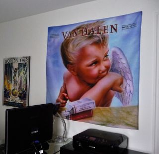 Van Halen 1984 Smoking Angel Huge 4x4 Banner Fabric Poster Tapestry Album Flag